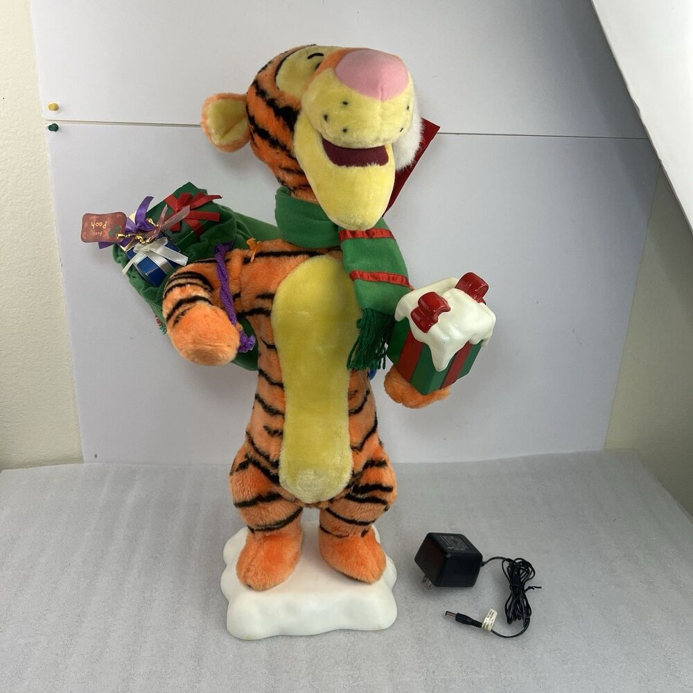 WORKS 23" Telco Tigger Motionette Animated Xmas Figure Winnie Pooh Vtg Disney